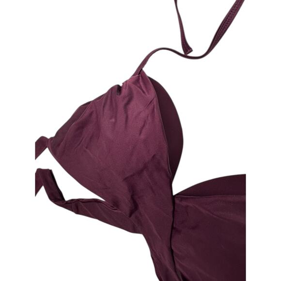 Victoria's Secret Maroon Wrap Padded Underwire Halter Bikini Top Women's 34D - Picture 5 of 12